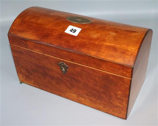 Late George III satinwood tea caddy